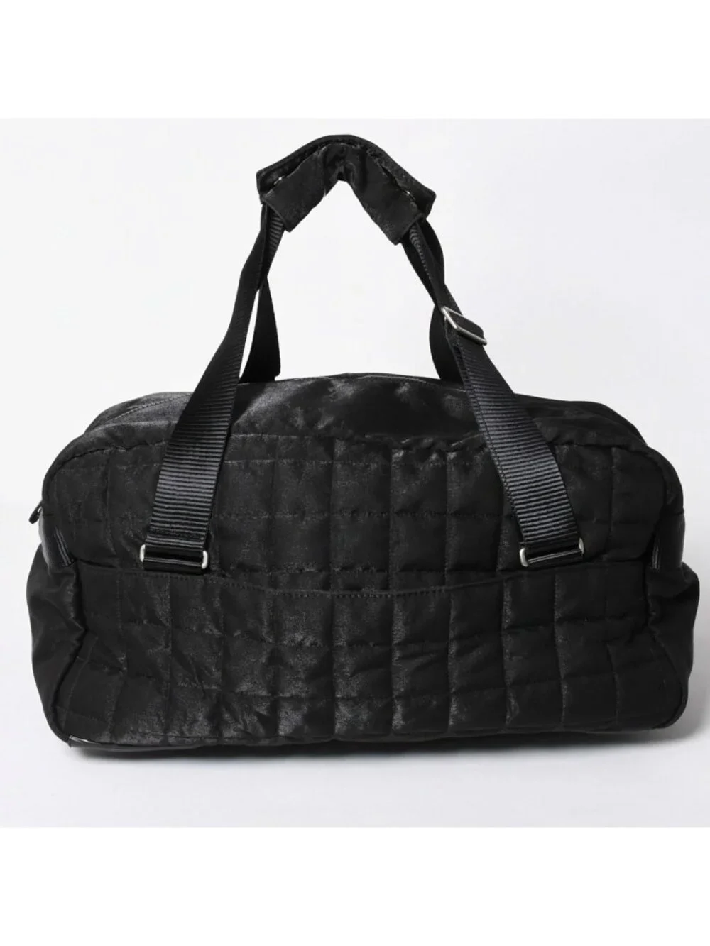Chanel Sports Line Boston Bag Quilted Black Silver